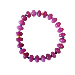 Natural Colorful Stone Stretchy Bangle Gradient Color Beaded Bracelet